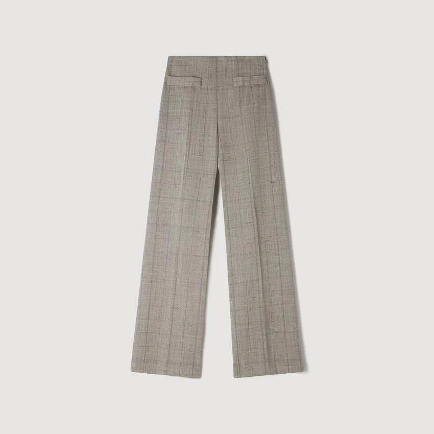 Wide-leg checked wool trousers Wide-leg checked wool trousers