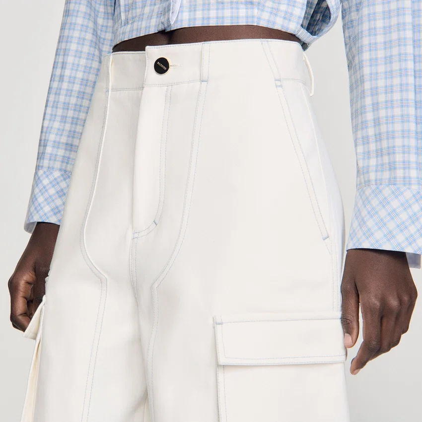 Wide-leg cotton Bermuda shorts Wide-leg cotton Bermuda shorts