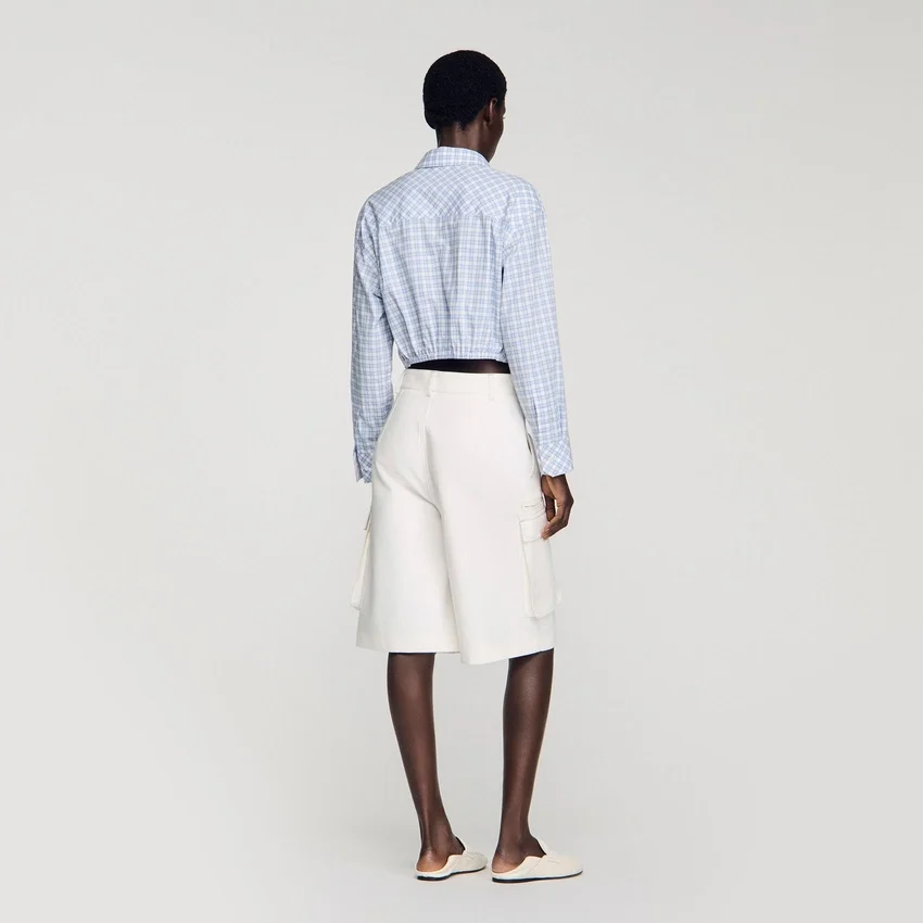 Wide-leg cotton Bermuda shorts Wide-leg cotton Bermuda shorts