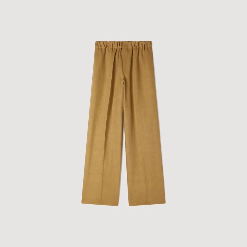 Wide-leg elasticated linen trousers Wide-leg elasticated linen trousers