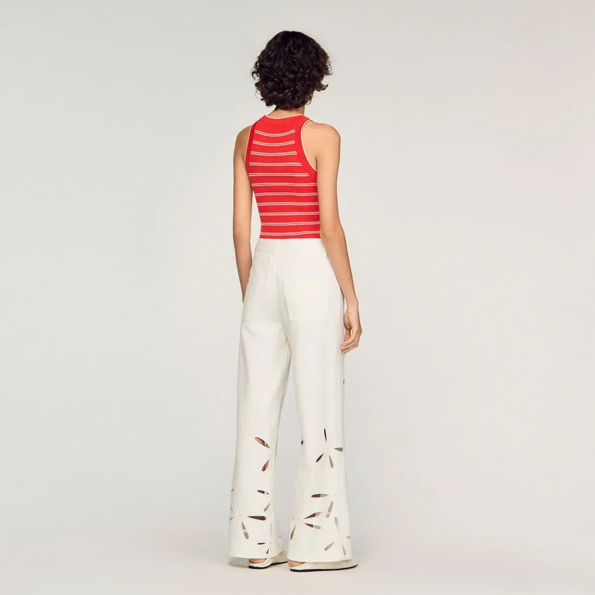 Wide-leg embroidered jeans Wide-leg embroidered jeans