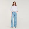 Wide-leg floral print jeans Wide-leg floral print jeans