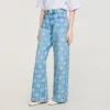 Wide-leg floral print jeans Wide-leg floral print jeans
