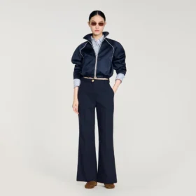 Wide-leg wool trousers