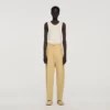 Wide pleated cotton-linen trousers Wide pleated cotton-linen trousers