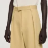 Wide pleated cotton-linen trousers Wide pleated cotton-linen trousers