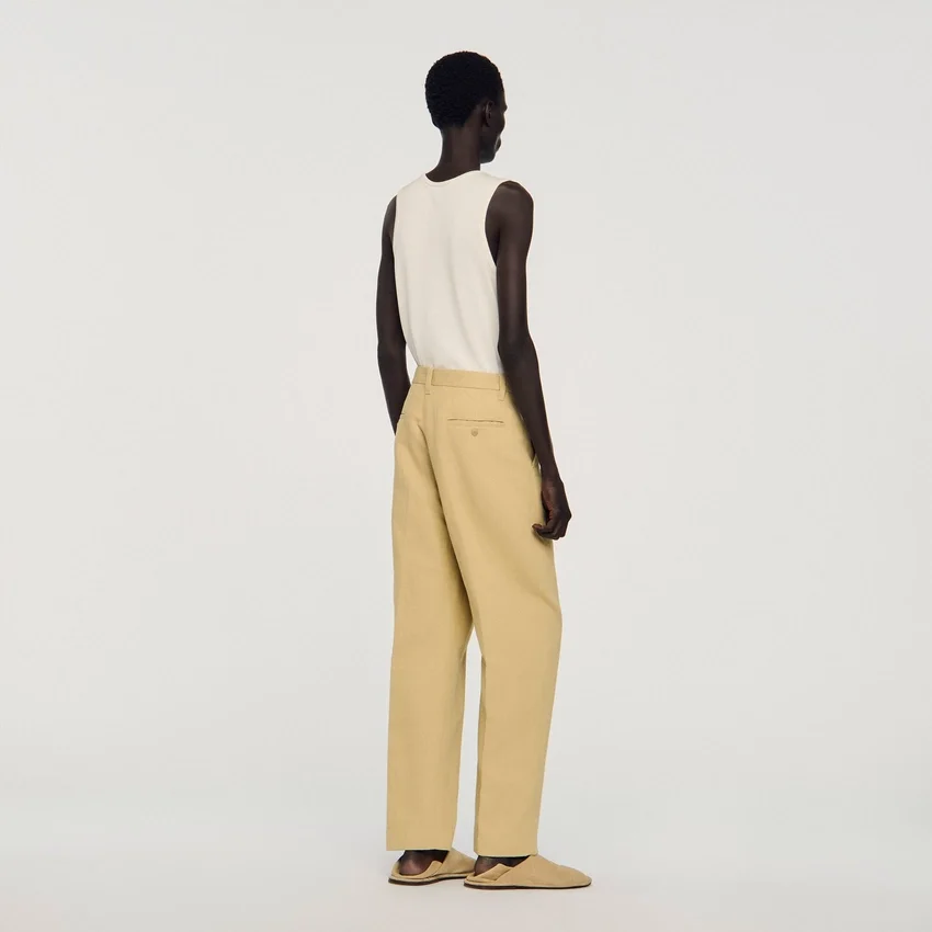 Wide pleated cotton-linen trousers Wide pleated cotton-linen trousers