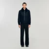 Wool aviator jacket with shearling