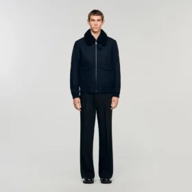Wool aviator jacket with shearling Wool aviator jacket with shearling