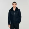 Wool aviator jacket with shearling