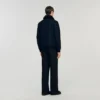 Wool aviator jacket with shearling