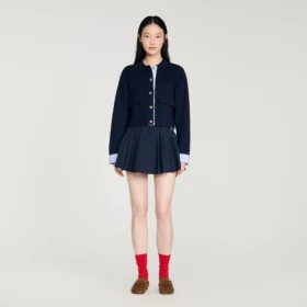 Wool polo cardigan