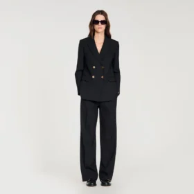 Wool slim-fit suit jacket