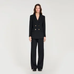 Wool slim-fit suit jacket