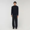 Wool sweater with high neck