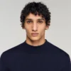 Wool sweater with high neck