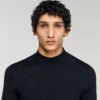 Wool sweater with high neck