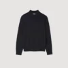 Wool sweater with high neck