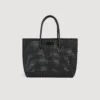 Woven tote bag with patch Woven tote bag with patch