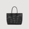 Woven tote bag with patch Woven tote bag with patch