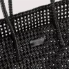 Woven tote bag with patch Woven tote bag with patch