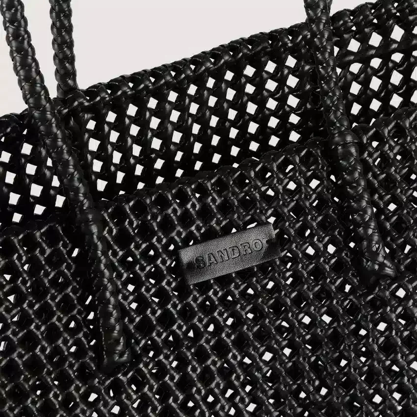 Woven tote bag with patch Woven tote bag with patch