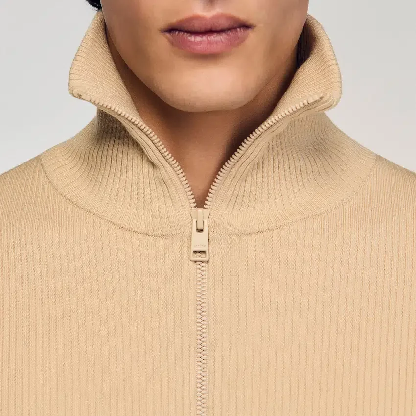Zip cardigan with standing collar Zip cardigan with standing collar