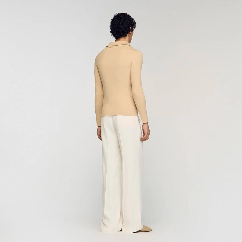 Zip cardigan with standing collar Zip cardigan with standing collar