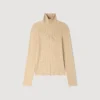 Zip cardigan with standing collar Zip cardigan with standing collar