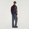 Zip-up leather jacket