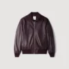 Zip-up leather jacket