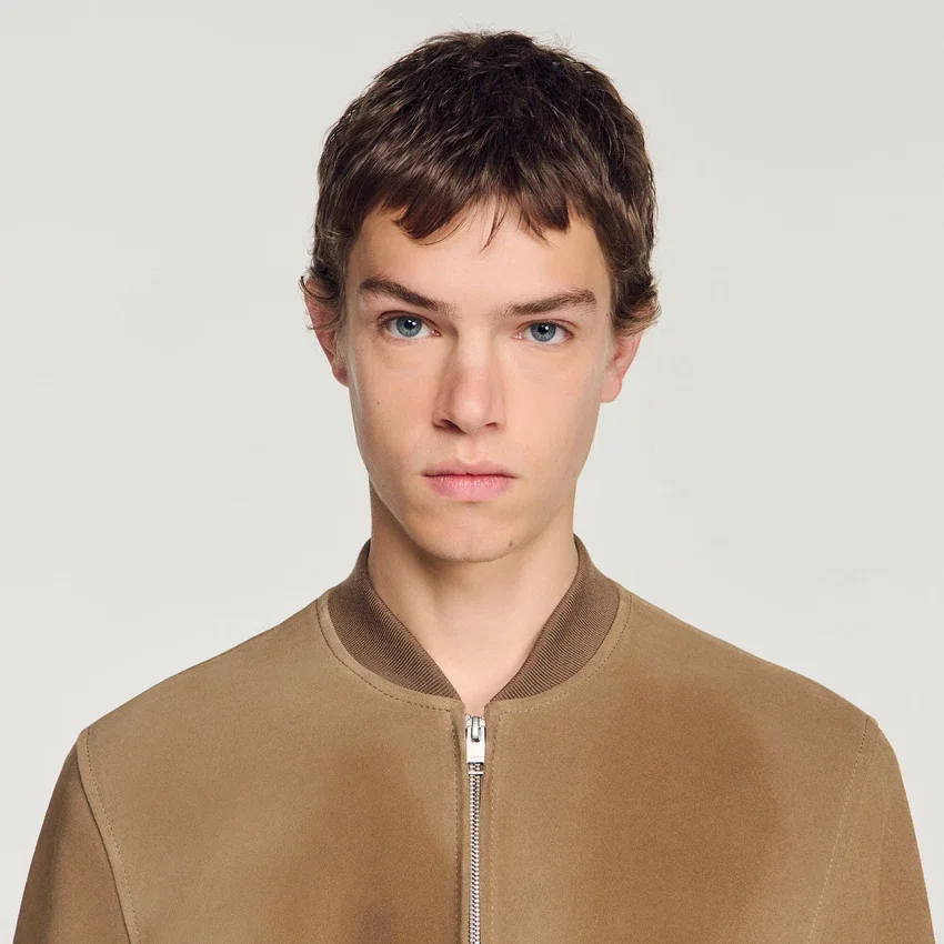 Zip-up split suede jacket Zip-up split suede jacket