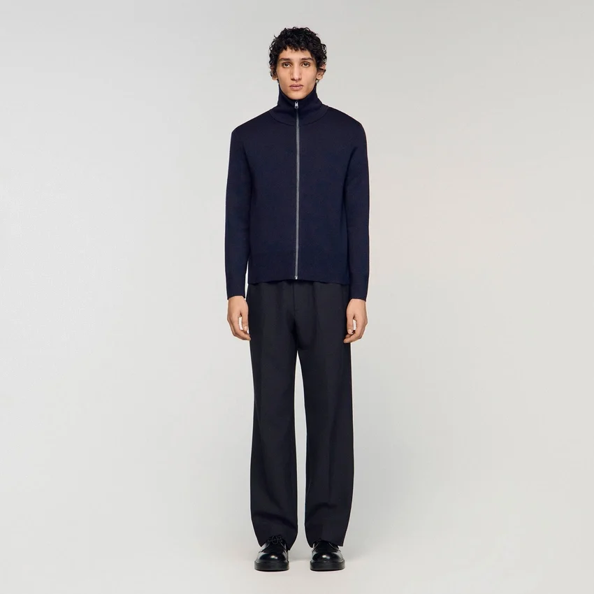 Zip-up wool cardigan Zip-up wool cardigan