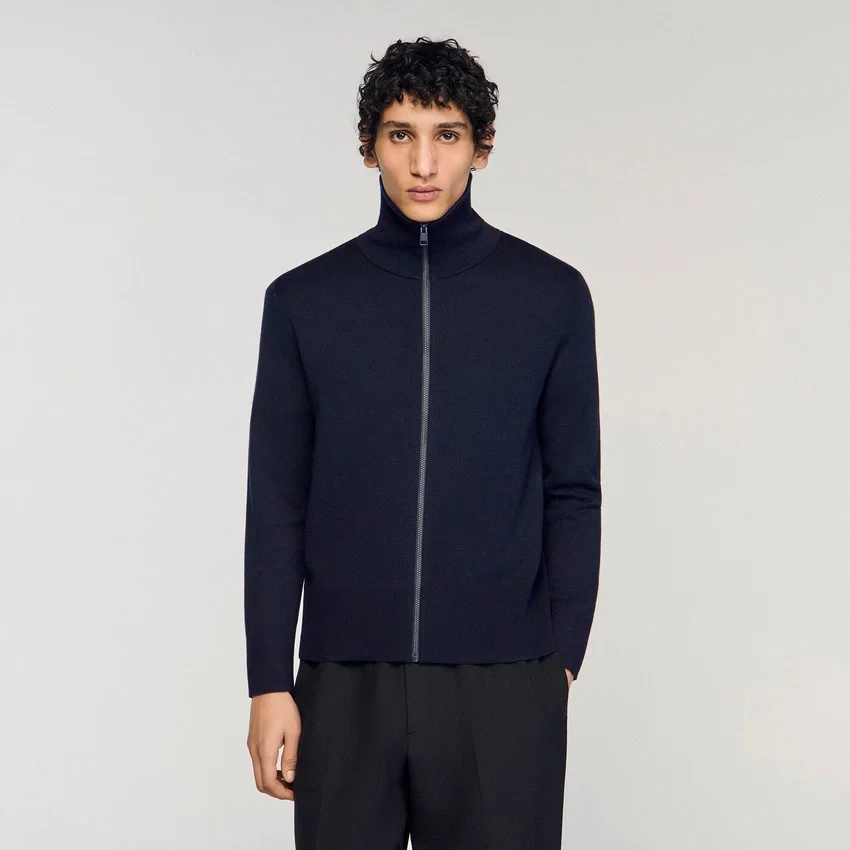 Zip-up wool cardigan Zip-up wool cardigan