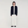 Zipped viscose knit cardigan Zipped viscose knit cardigan