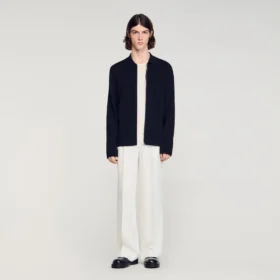 Zipped viscose knit cardigan Zipped viscose knit cardigan