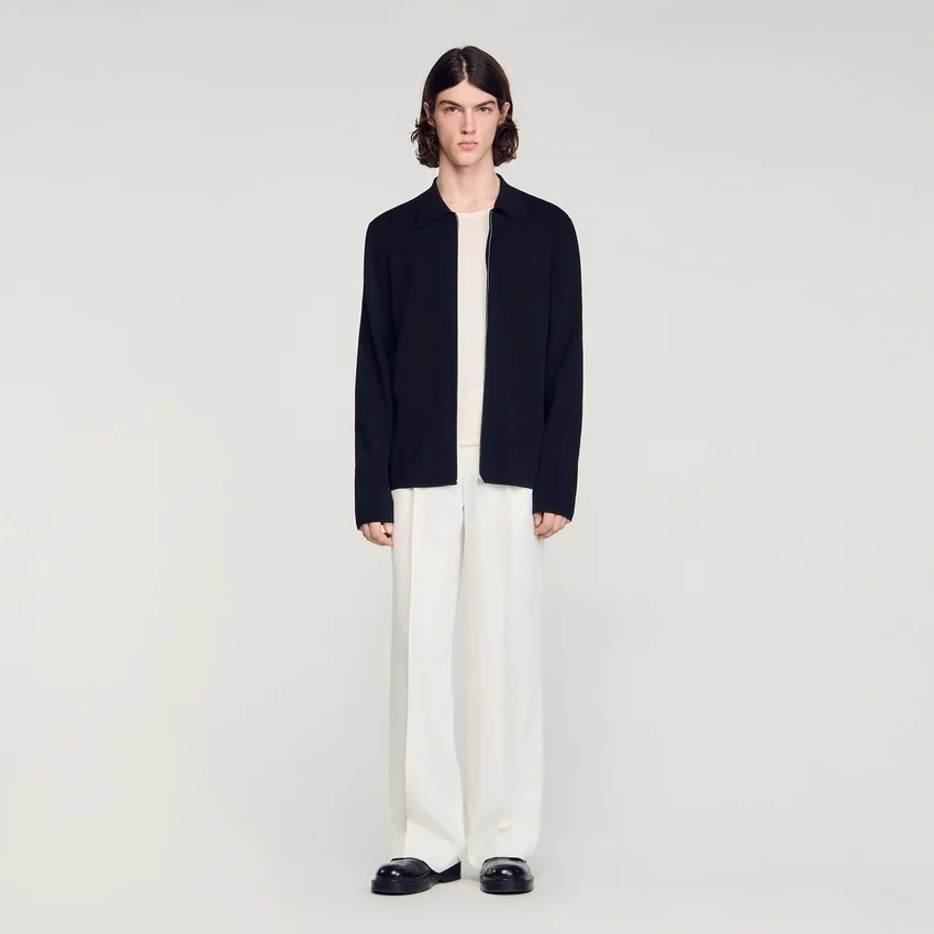 Zipped viscose knit cardigan Zipped viscose knit cardigan