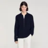 Zipped viscose knit cardigan Zipped viscose knit cardigan